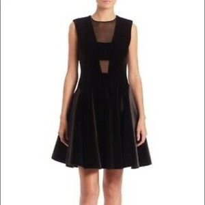 DKNY Black Velvet Fit & Flare Dress